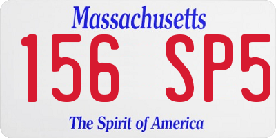 MA license plate 156SP5
