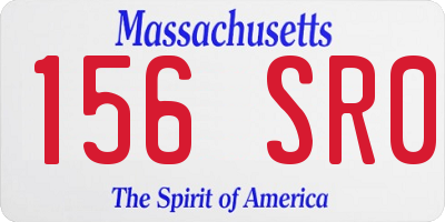 MA license plate 156SR0