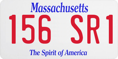 MA license plate 156SR1
