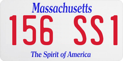 MA license plate 156SS1