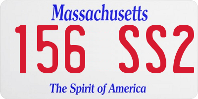 MA license plate 156SS2