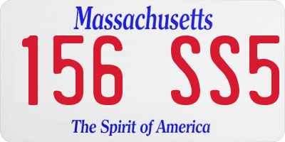 MA license plate 156SS5