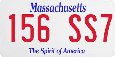 MA license plate 156SS7