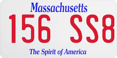 MA license plate 156SS8