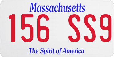 MA license plate 156SS9
