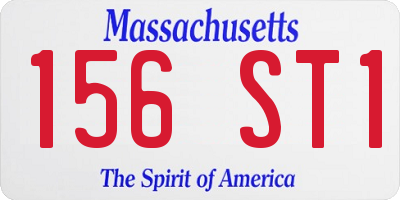 MA license plate 156ST1