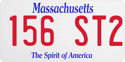 MA license plate 156ST2