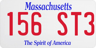 MA license plate 156ST3
