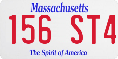 MA license plate 156ST4