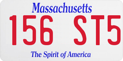MA license plate 156ST5