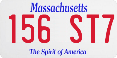 MA license plate 156ST7