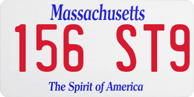 MA license plate 156ST9