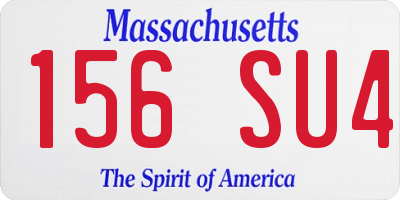 MA license plate 156SU4
