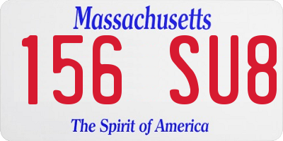 MA license plate 156SU8