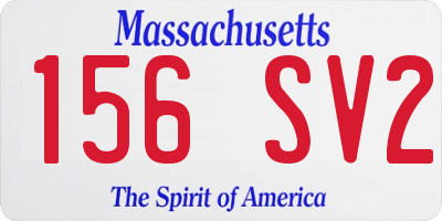 MA license plate 156SV2