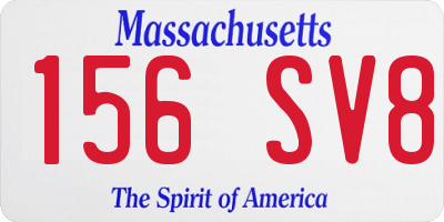 MA license plate 156SV8