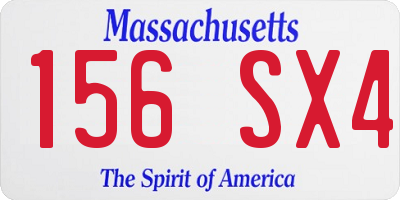MA license plate 156SX4