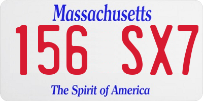 MA license plate 156SX7