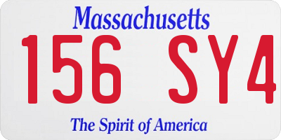 MA license plate 156SY4