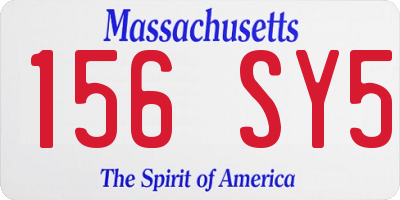 MA license plate 156SY5