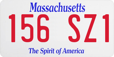 MA license plate 156SZ1