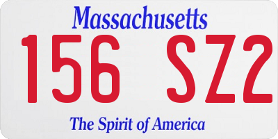 MA license plate 156SZ2