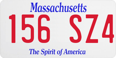 MA license plate 156SZ4