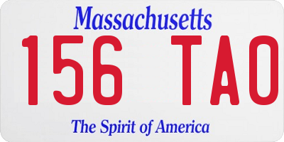MA license plate 156TA0