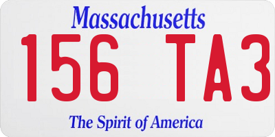 MA license plate 156TA3