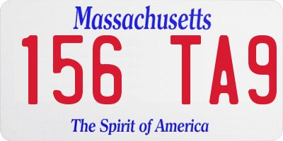 MA license plate 156TA9