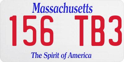 MA license plate 156TB3