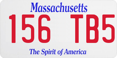 MA license plate 156TB5
