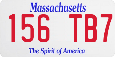 MA license plate 156TB7