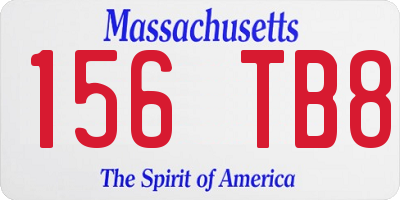 MA license plate 156TB8