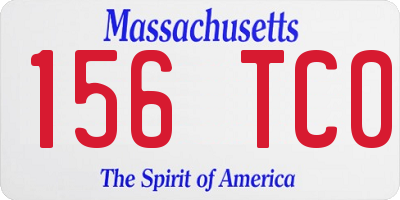 MA license plate 156TC0