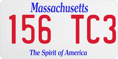 MA license plate 156TC3