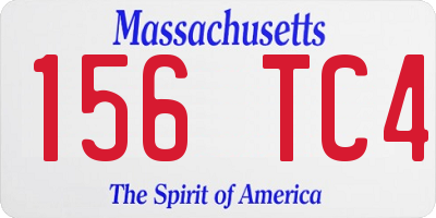 MA license plate 156TC4