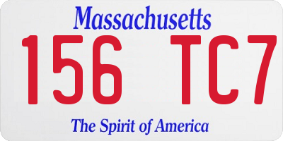 MA license plate 156TC7