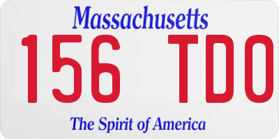 MA license plate 156TD0