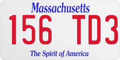 MA license plate 156TD3