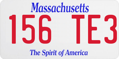MA license plate 156TE3