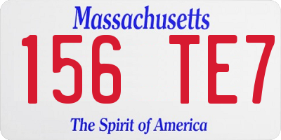 MA license plate 156TE7