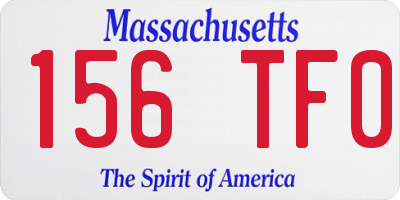 MA license plate 156TF0