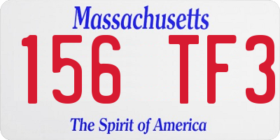 MA license plate 156TF3