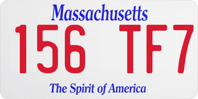 MA license plate 156TF7