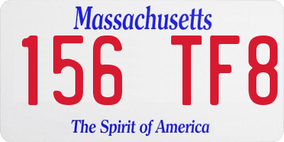 MA license plate 156TF8