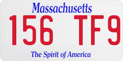 MA license plate 156TF9