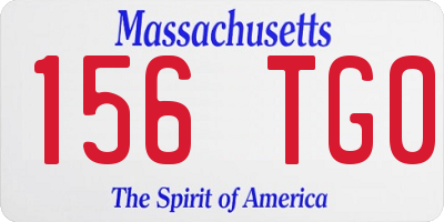 MA license plate 156TG0