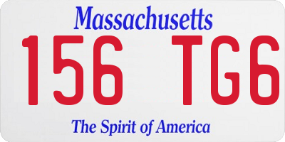 MA license plate 156TG6