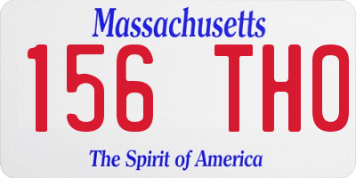 MA license plate 156TH0